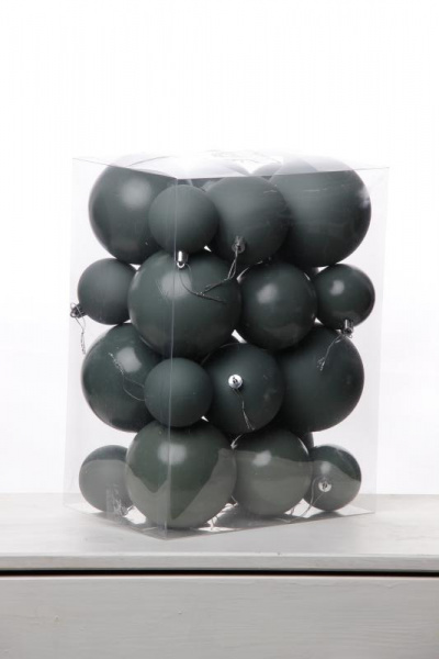 Набор шаров 6, 8, 10 см, пластик, матовый/глянцевый цвет 251/252/253/254, 24шт